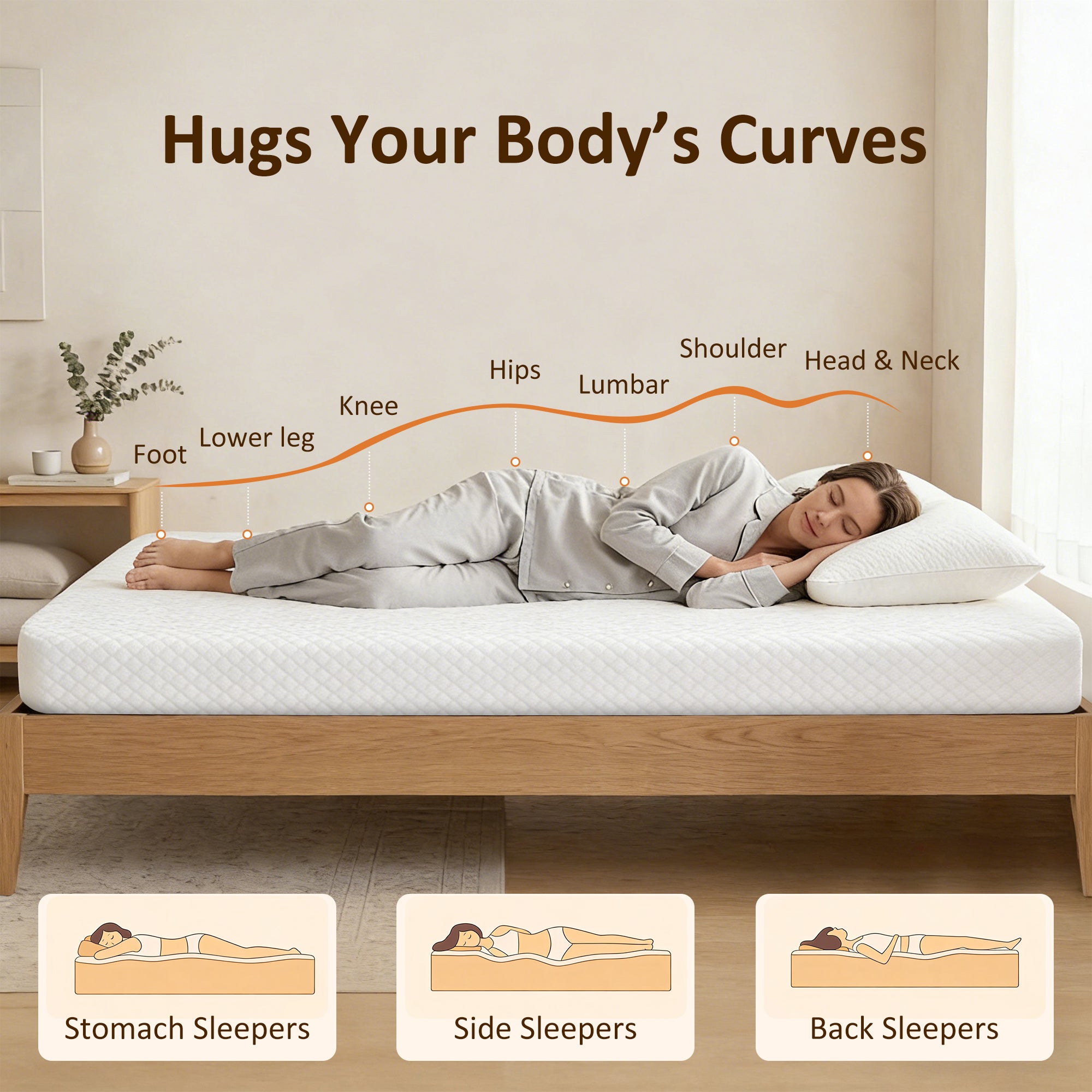 Full Mattress 6" Memory Foam Cooling - Medium Firm-DECOROLALA