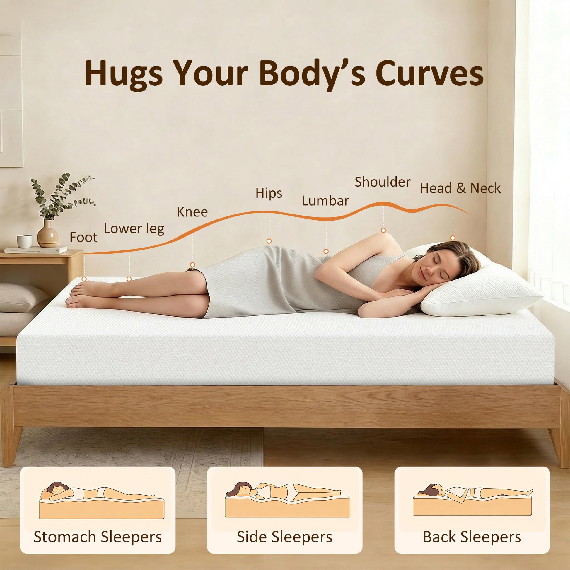 Full Mattress 8" Memory Foam Cooling - Medium Firm-DECOROLALA