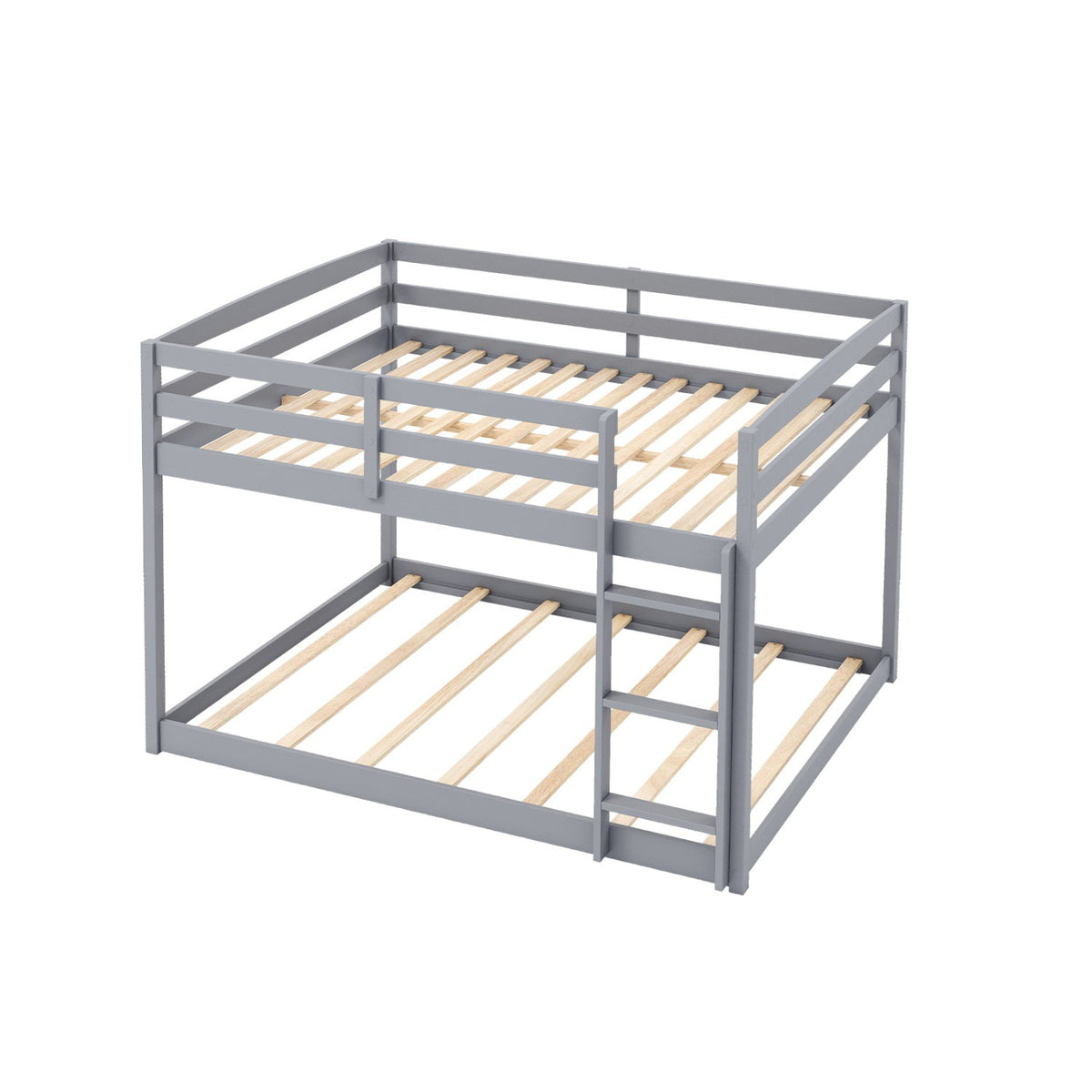 Full Over Full Bunk Bed Low-to-ground Bunk Bed-Bunk Bed Frame-DECOROLALA
