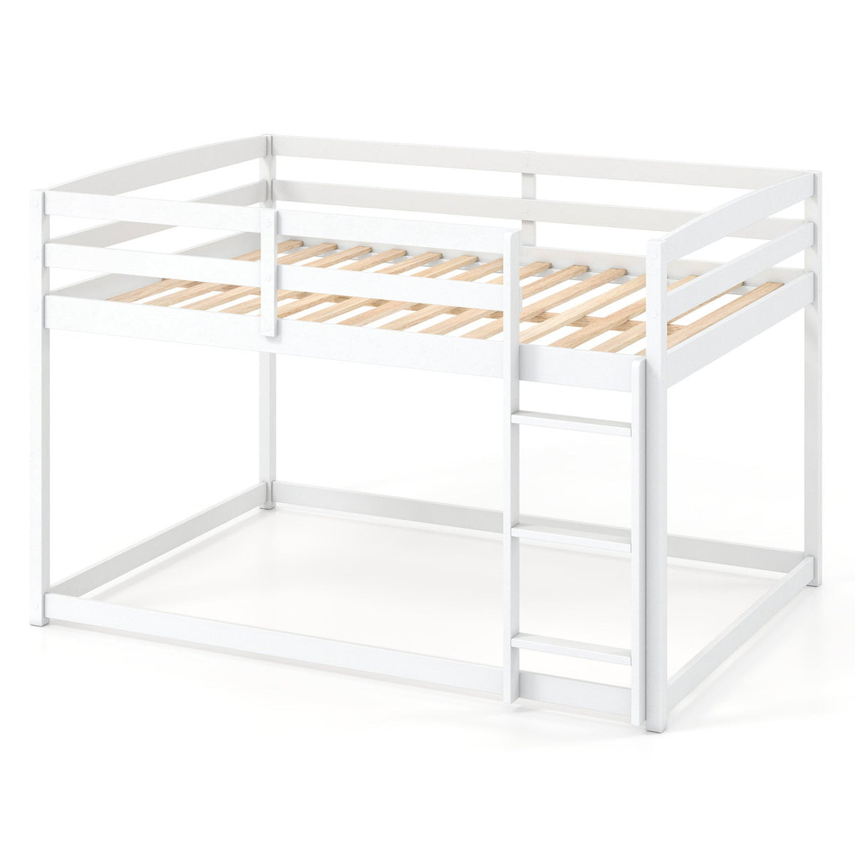 Full Over Full Bunk Bed Low-to-ground Bunk Bed-Bunk Bed Frame-DECOROLALA