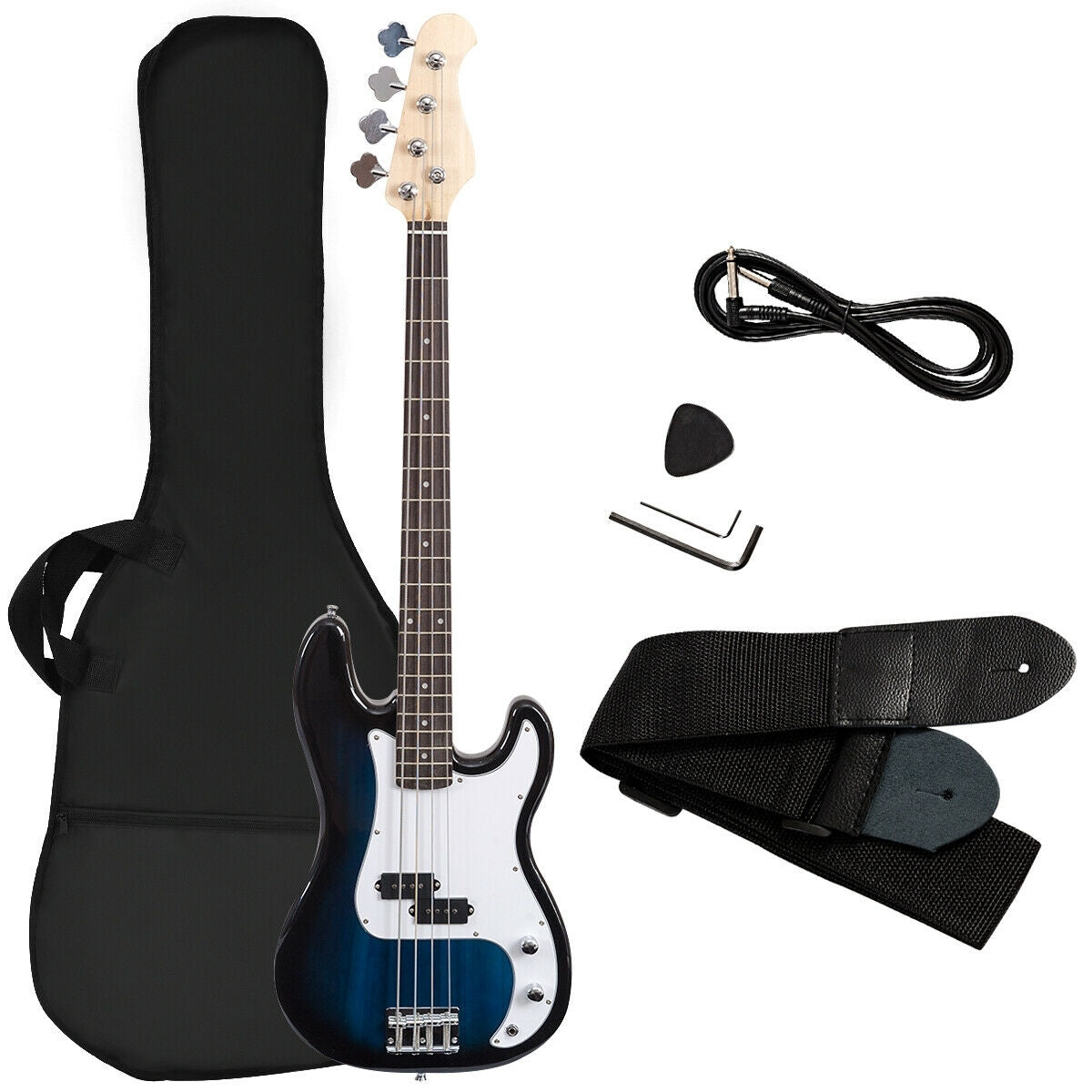 Full Size 4 String Electric Bass Guitar with Strap Bag