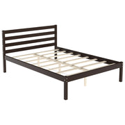 Full Size Bed frame Foundation with Solid Wooden Slat Suppor-Simple Bed Frame-DECOROLALA