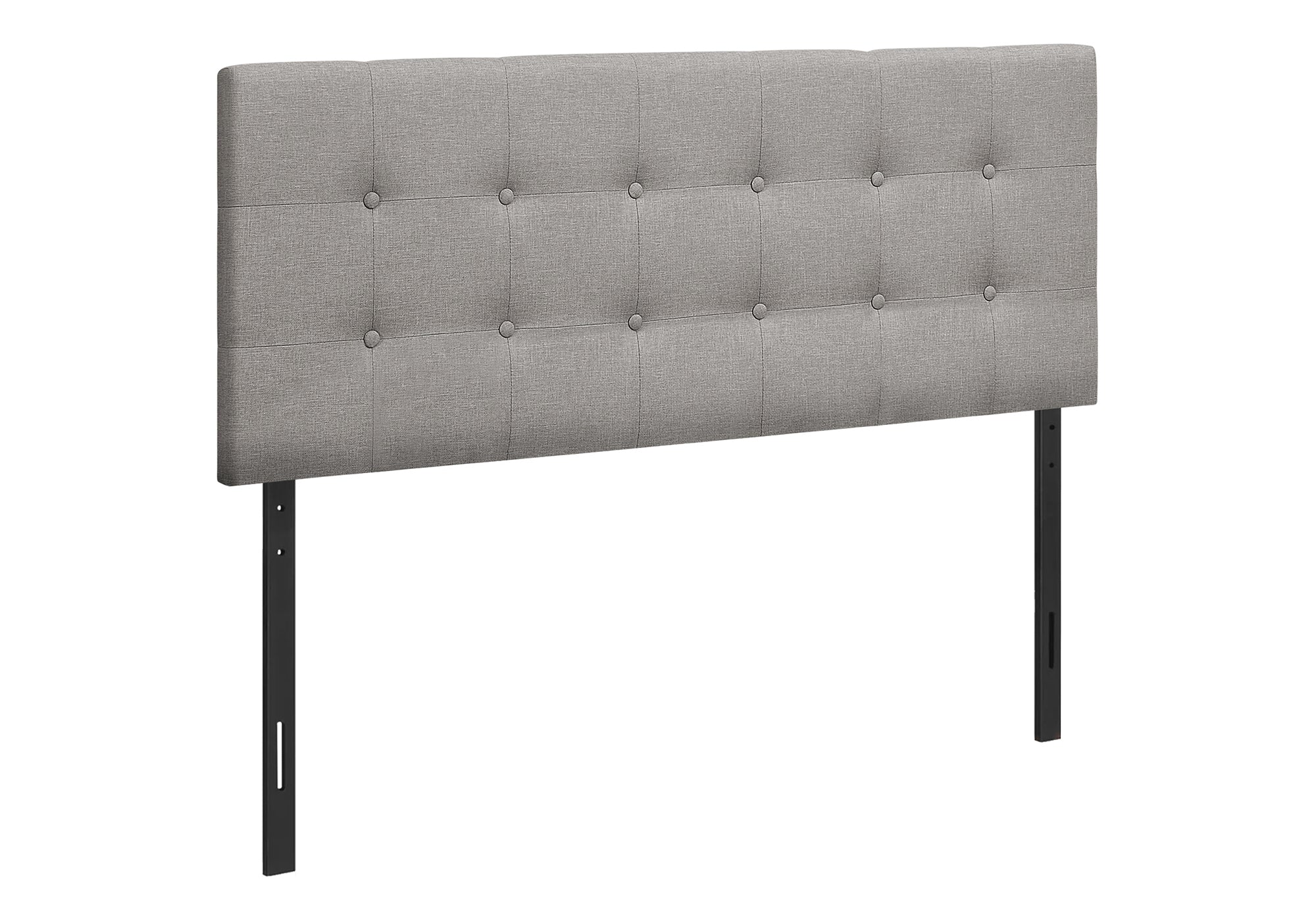 Full Size Brown Leather-Look Button Tufted Headboard-Bed-DECOROLALA