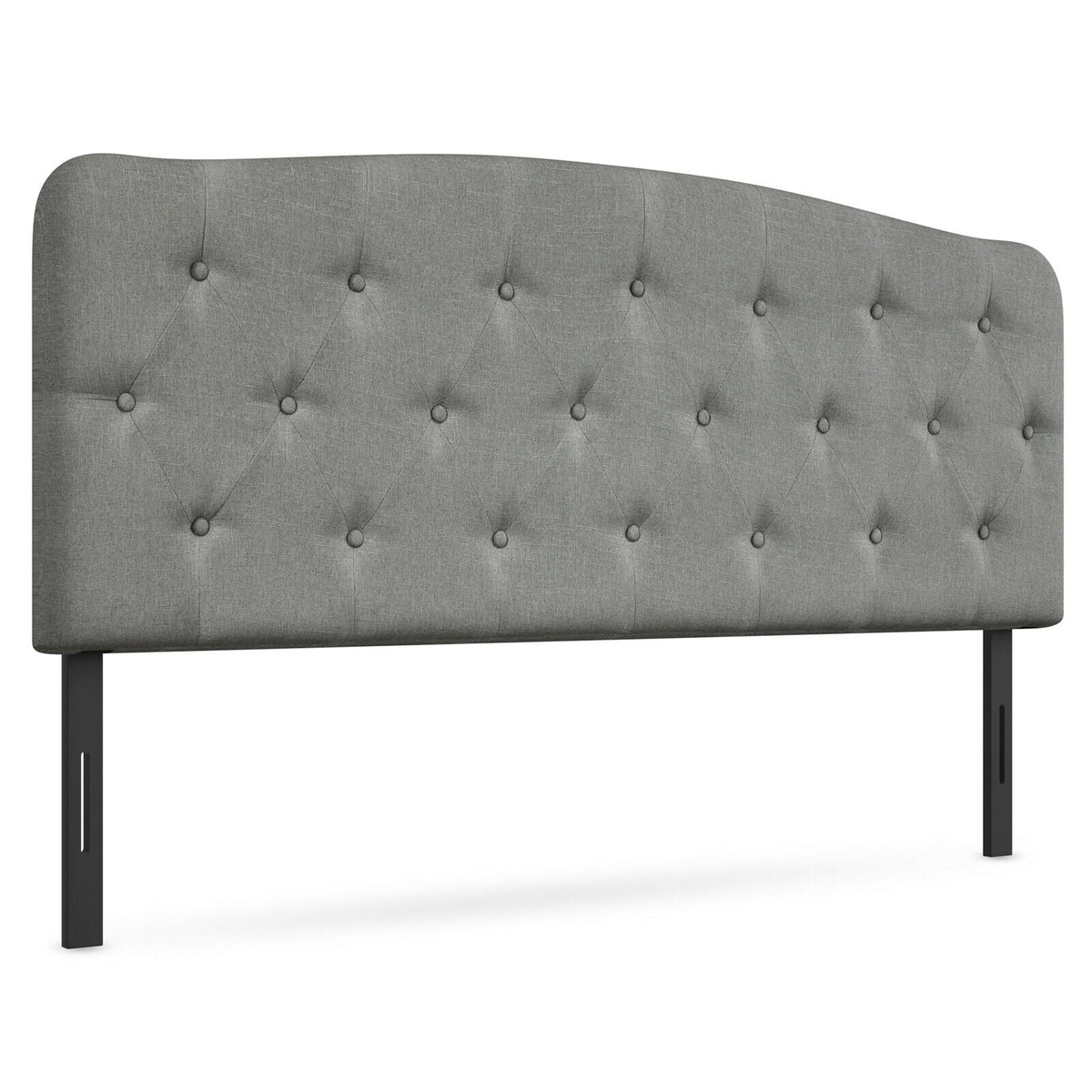 Full Size Faux Linen Button-Tufted Adjustable Headboard-Headboards-DECOROLALA