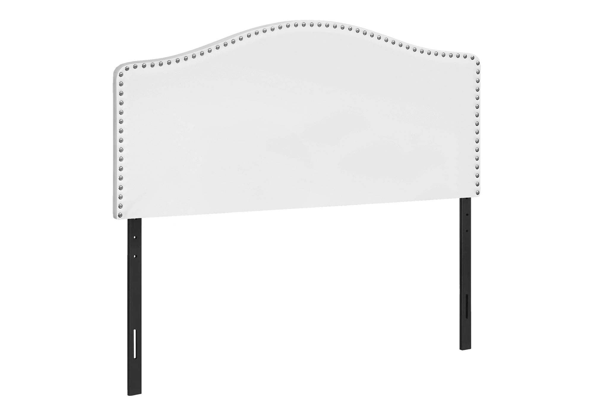 Full Size Grey Leather-Look Upholstered Headboard-Bed-DECOROLALA