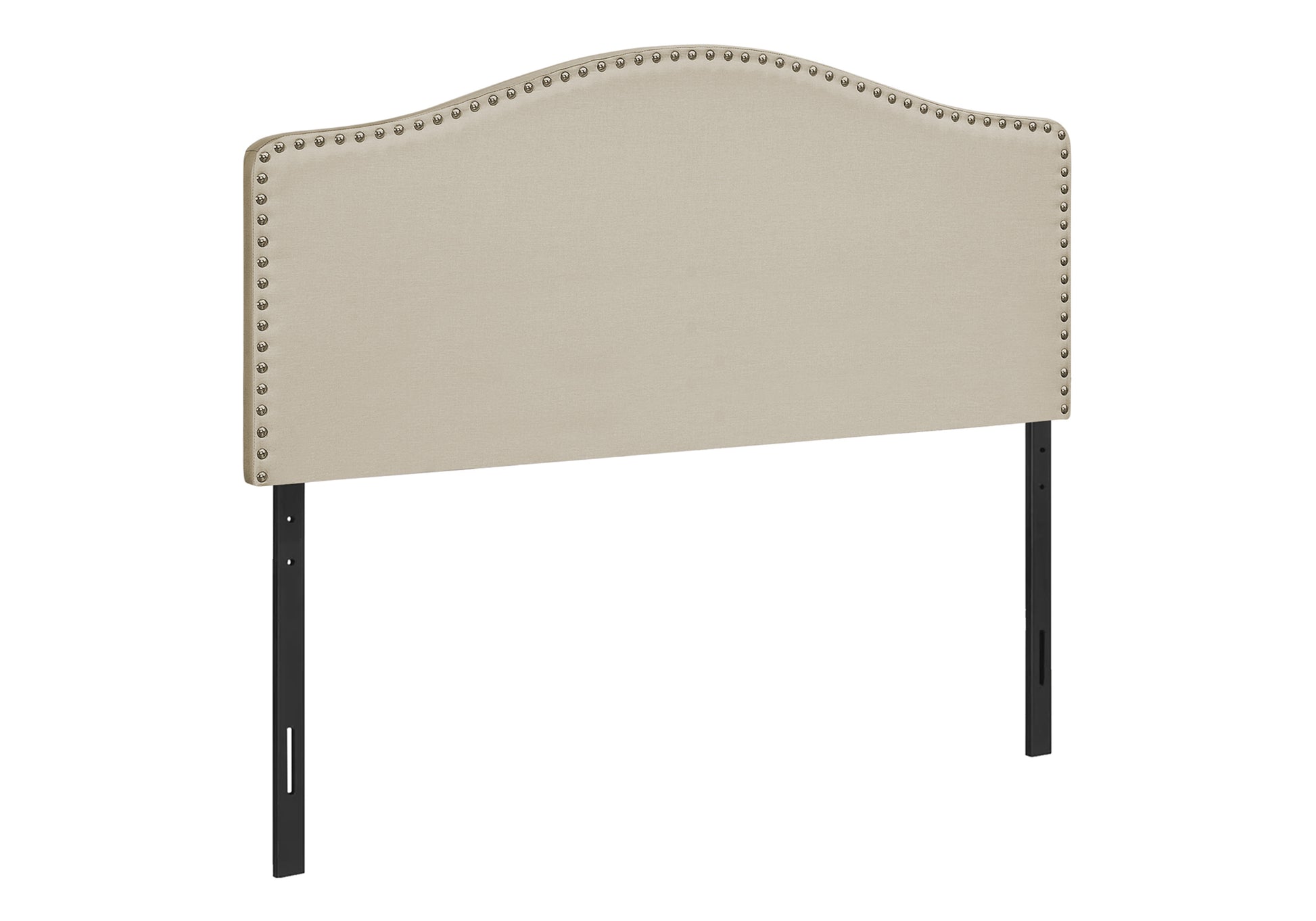 Full Size Grey Leather-Look Upholstered Headboard-Bed-DECOROLALA