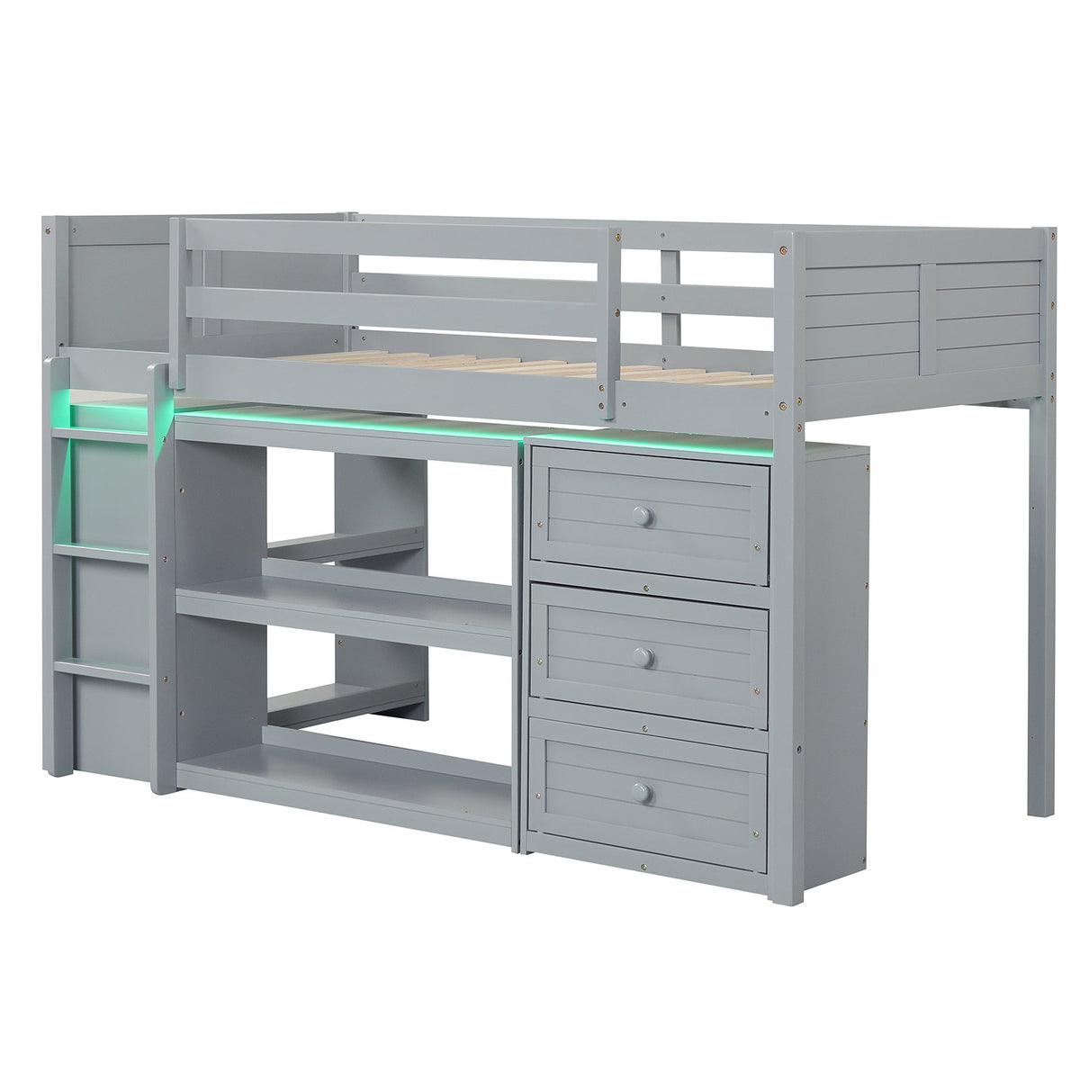 Full Size House Bed with Roof and Fence Rails for Kid-Simple Bed Frame-DECOROLALA