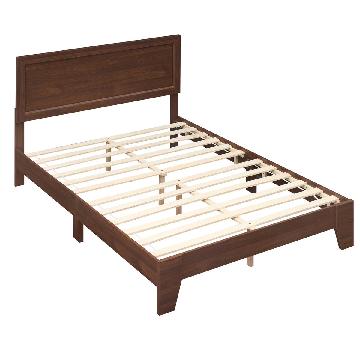 Full Size Modern Bed Frame with Headboard No Box Spring Needed-Simple Bed Frame-DECOROLALA