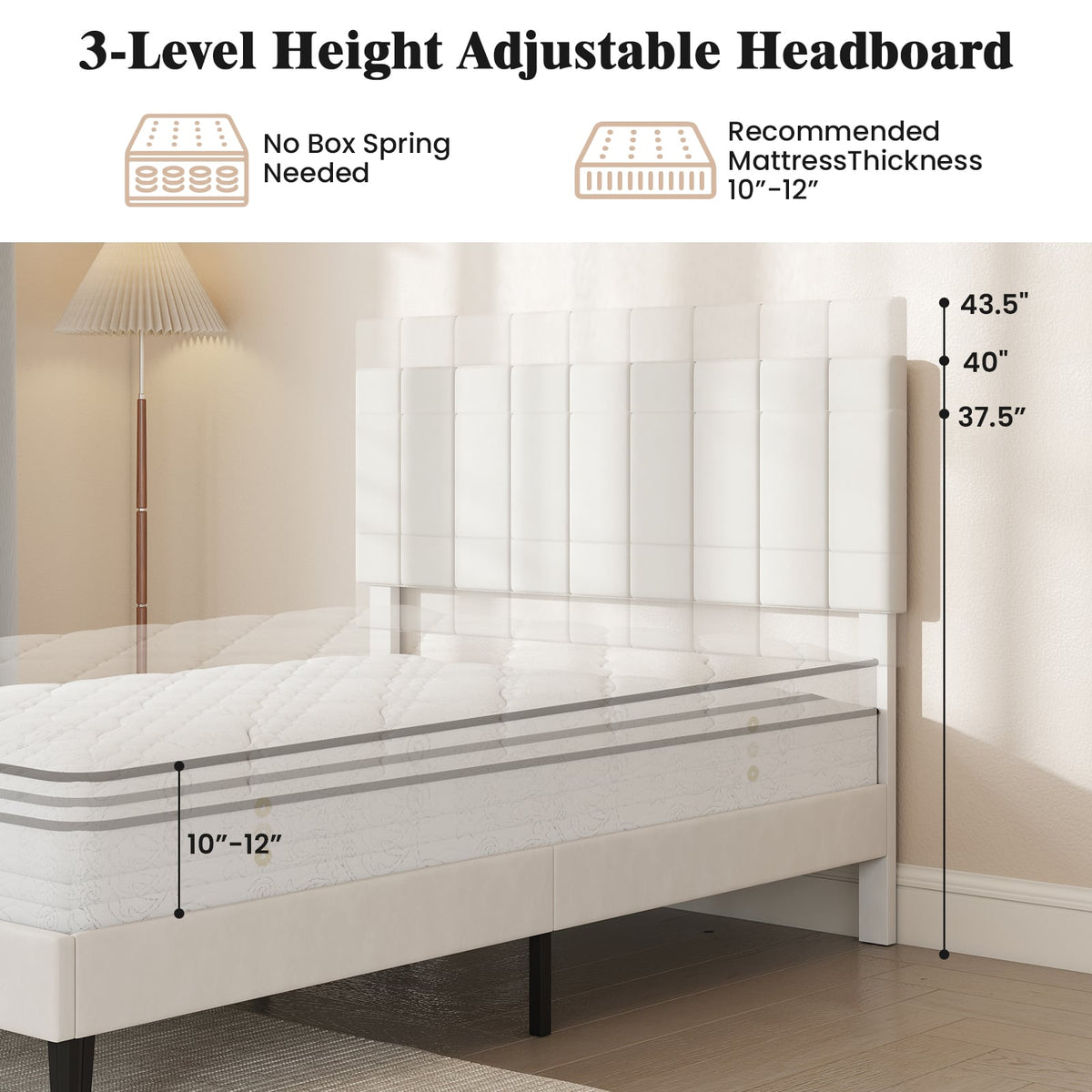 Full Size Velvet Upholstered Platform Bed Frame-Simple Bed Frame-DECOROLALA