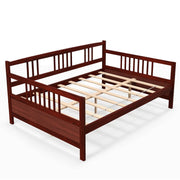 Daybed Frame with Guardrails Full Size-Trundle Bed Frame-DECOROLALA