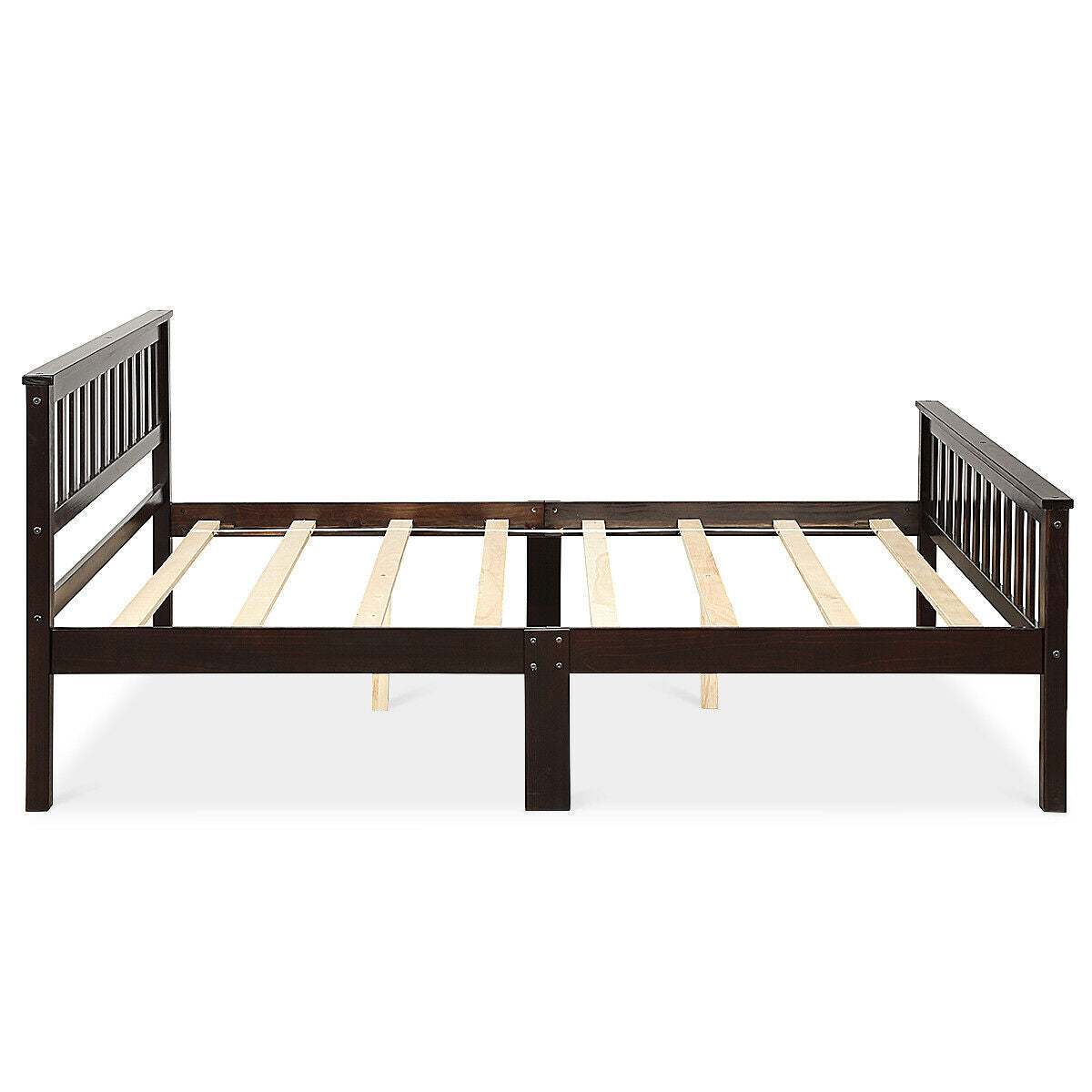 Full Size Wood Platform Bed Frame with Headboard and Footboard-Simple Bed Frame-DECOROLALA