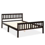 Full Size Wood Platform Bed Frame with Headboard and Footboard-Simple Bed Frame-DECOROLALA