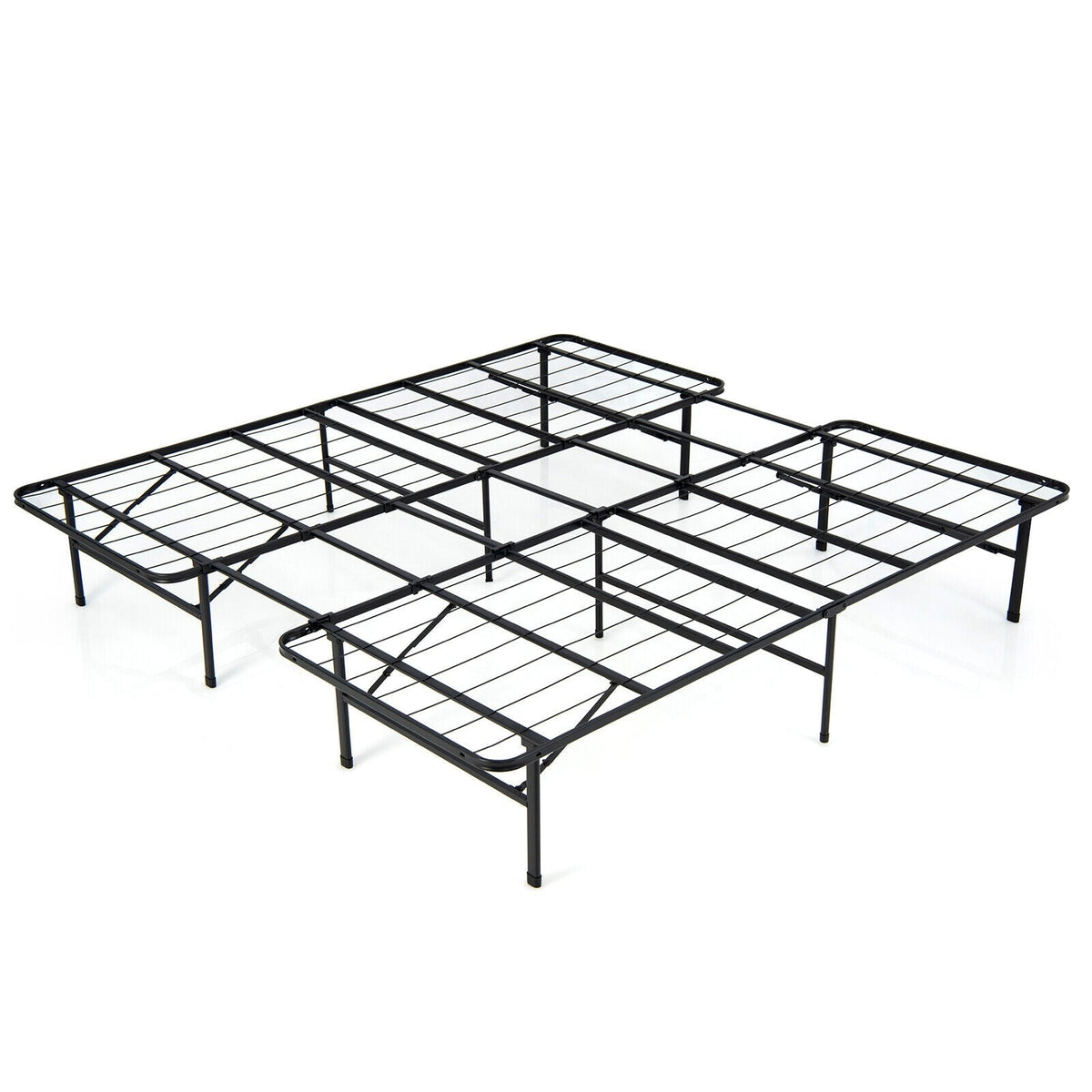 Full/King Size Folding Steel Platform Bed Frame for Kids and Adults-Folding Beds-DECOROLALA