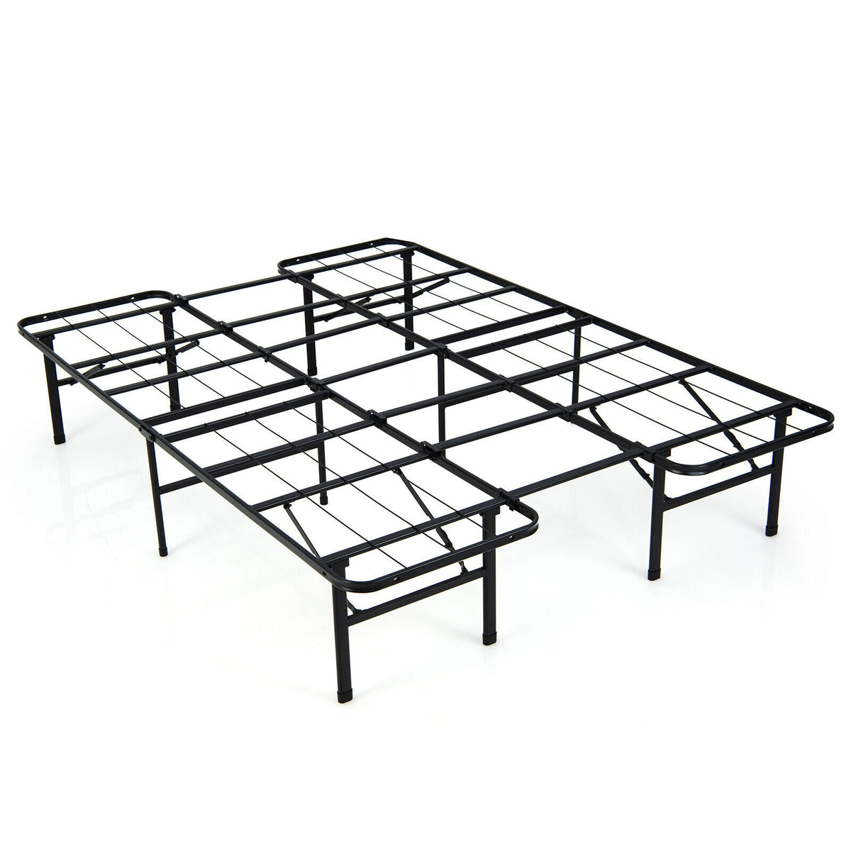 Full/King Size Folding Steel Platform Bed Frame for Kids and Adults-Folding Beds-DECOROLALA