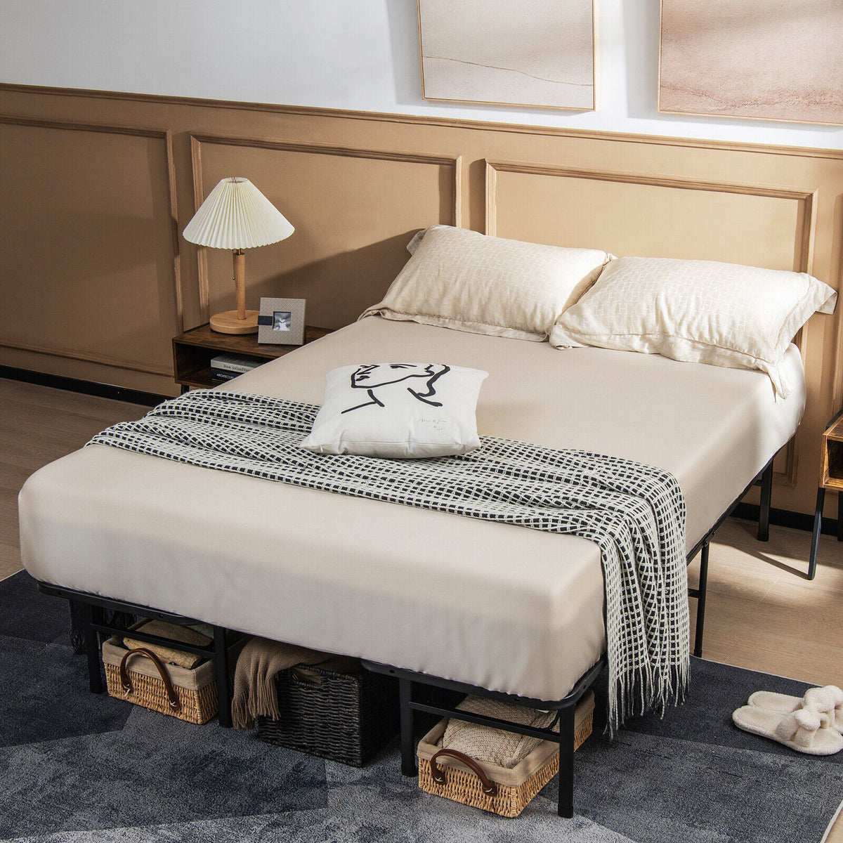 Full/King Size Folding Steel Platform Bed Frame for Kids and Adults-Full Size-Folding Beds-DECOROLALA