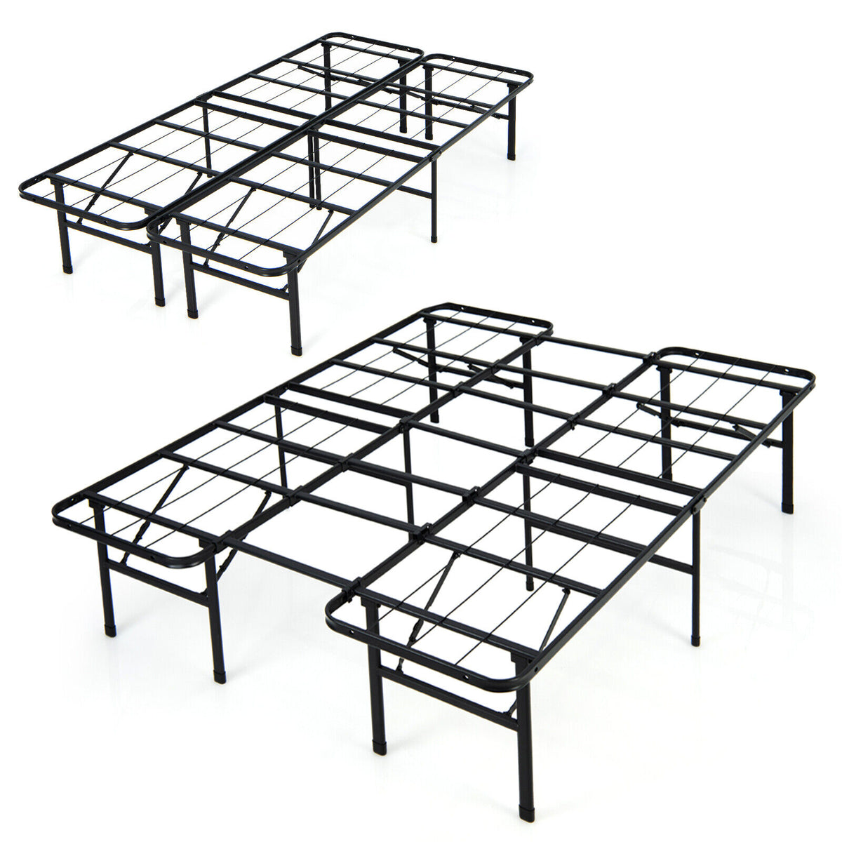Full/King Size Folding Steel Platform Bed Frame for Kids and Adults-Full Size-Folding Beds-DECOROLALA