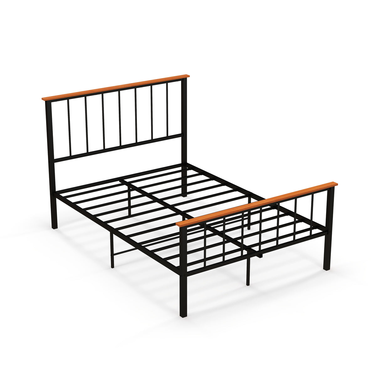 Full/Queen Bed Frame with Headboard and Footboard-Full Size-Simple Bed Frame-DECOROLALA