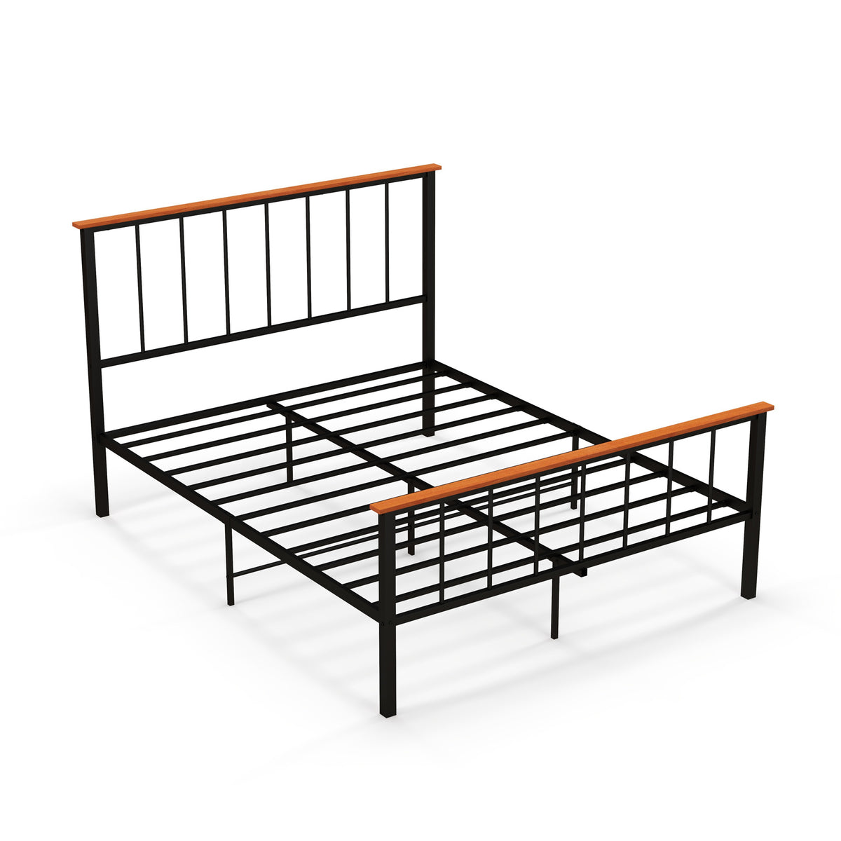 Full/Queen Bed Frame with Headboard and Footboard-Queen Size-Simple Bed Frame-DECOROLALA