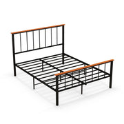 Full/Queen Bed Frame with Headboard and Footboard-Queen Size-Simple Bed Frame-DECOROLALA