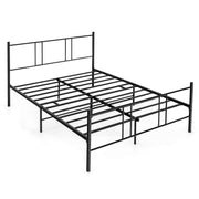 Full/Queen Size Platform Bed Frame with High Headboard-Queen Size-Simple Bed Frame-DECOROLALA