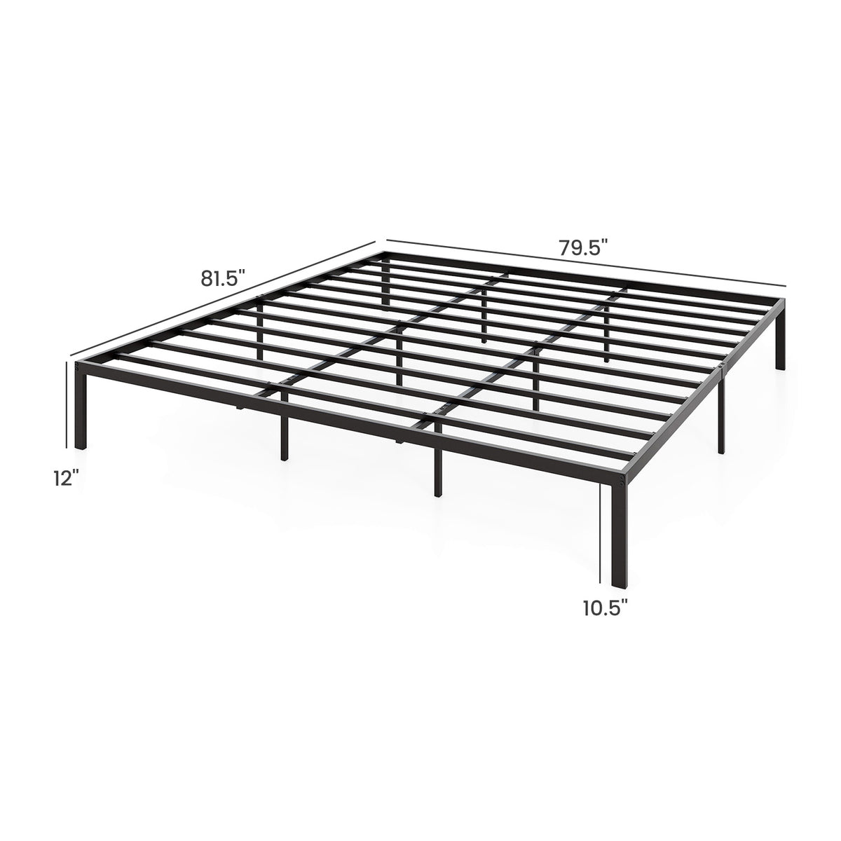 Full/Queen/King Size Metal Bed Frame Heavy Duty Support Slats Mattress Foundation-King Size-Simple Bed Frame-DECOROLALA