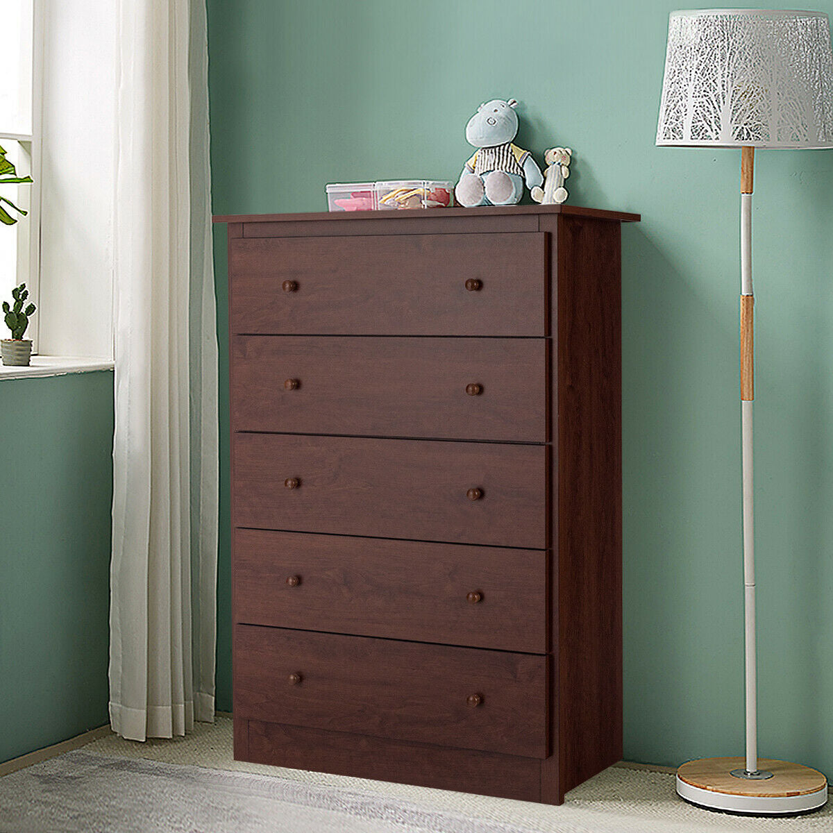 5-Drawer Dresser - Brown (min order qty 2)-Dressers & Chests-DECOROLALA
