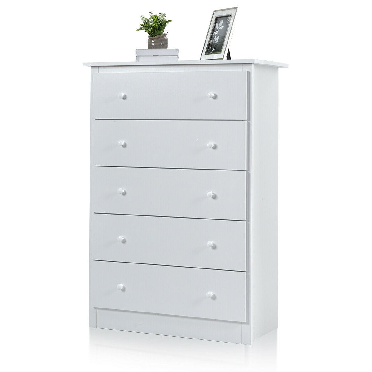 5-Drawer Dresser - White (min order qty 2)-Dressers & Chests-DECOROLALA
