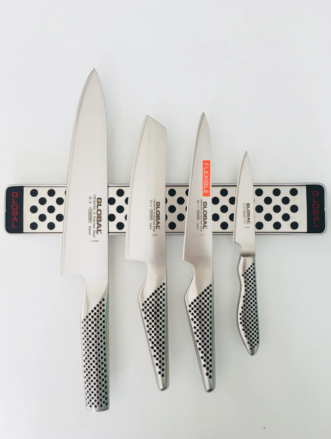 GLOBAL Magnetic Knife Rail 40cm (16") – Wall-Mounted Stainless Steel-Knife block-DECOROLALA