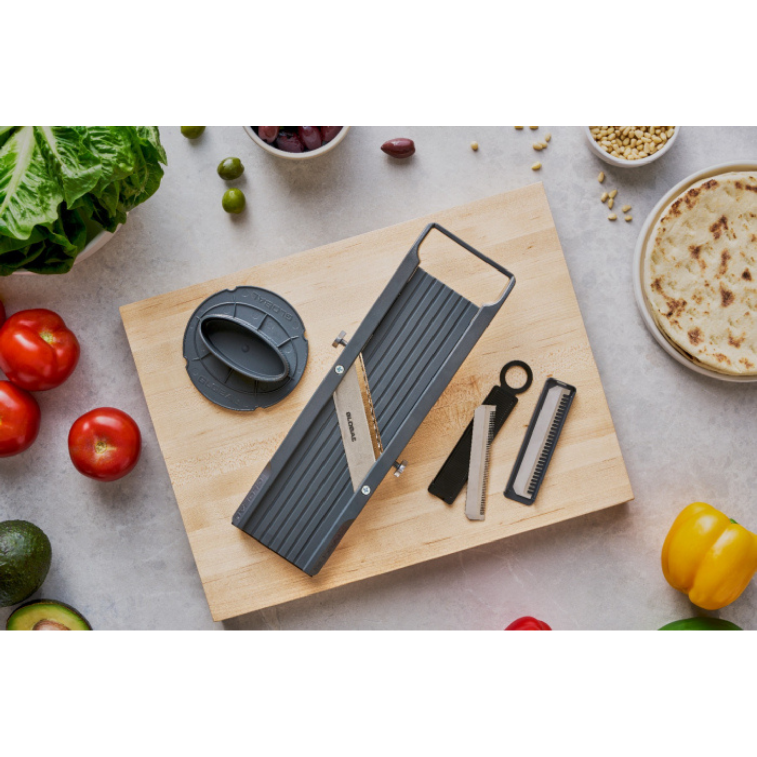 GLOBAL Vegetable Slicer Mandoline XL with Blade Case – 3 Serrated Blades,-ACCESSORIES-DECOROLALA