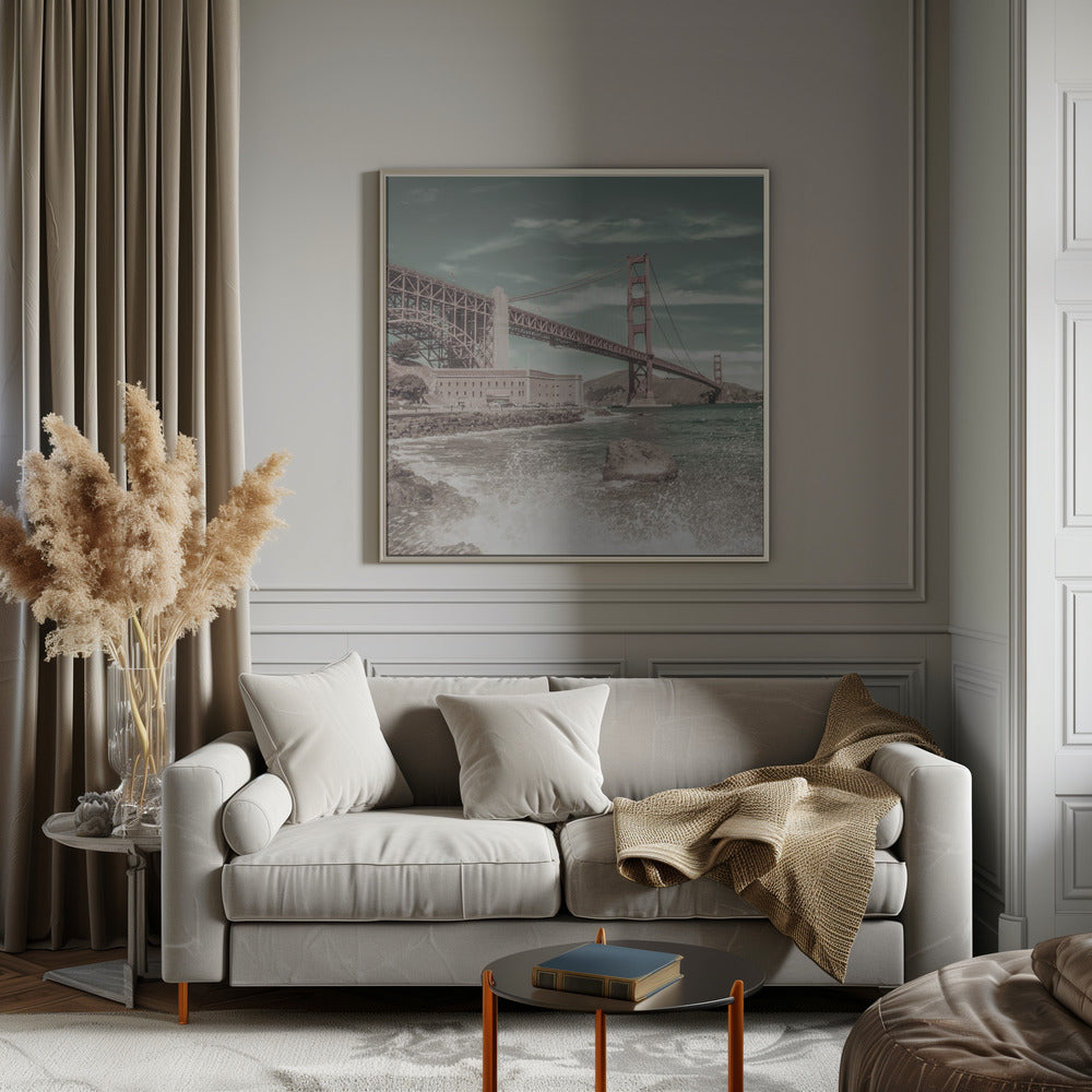 GOLDEN GATE BRIDGE Coastline Impression Wall Art-canvas-DECOROLALA