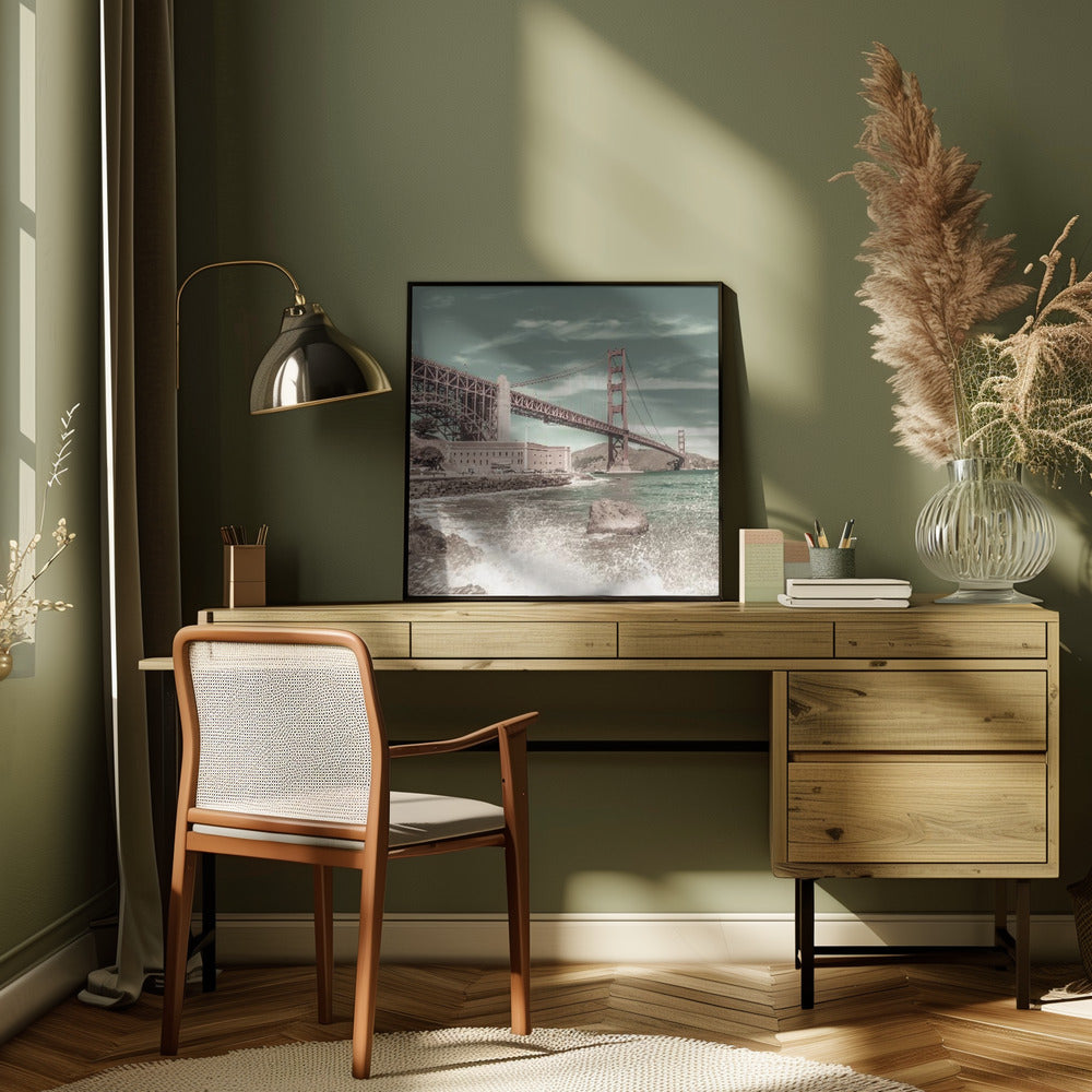 GOLDEN GATE BRIDGE Coastline Impression Wall Art-canvas-DECOROLALA