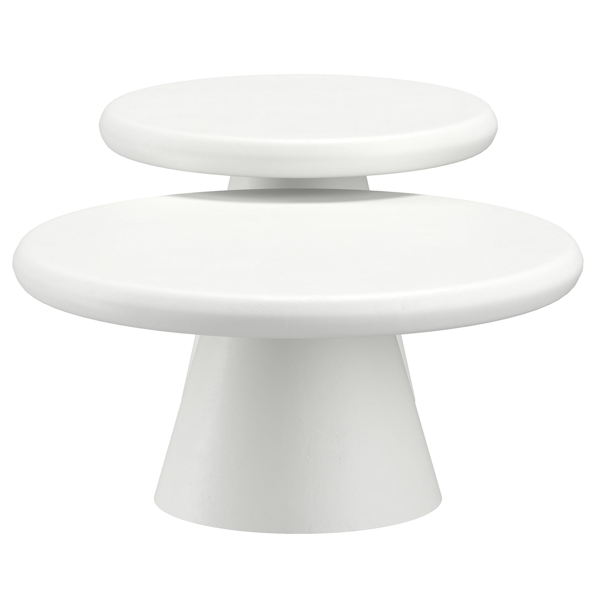 Galio White Cement Coffee Table Set - 2 Pieces-DECOROLALA