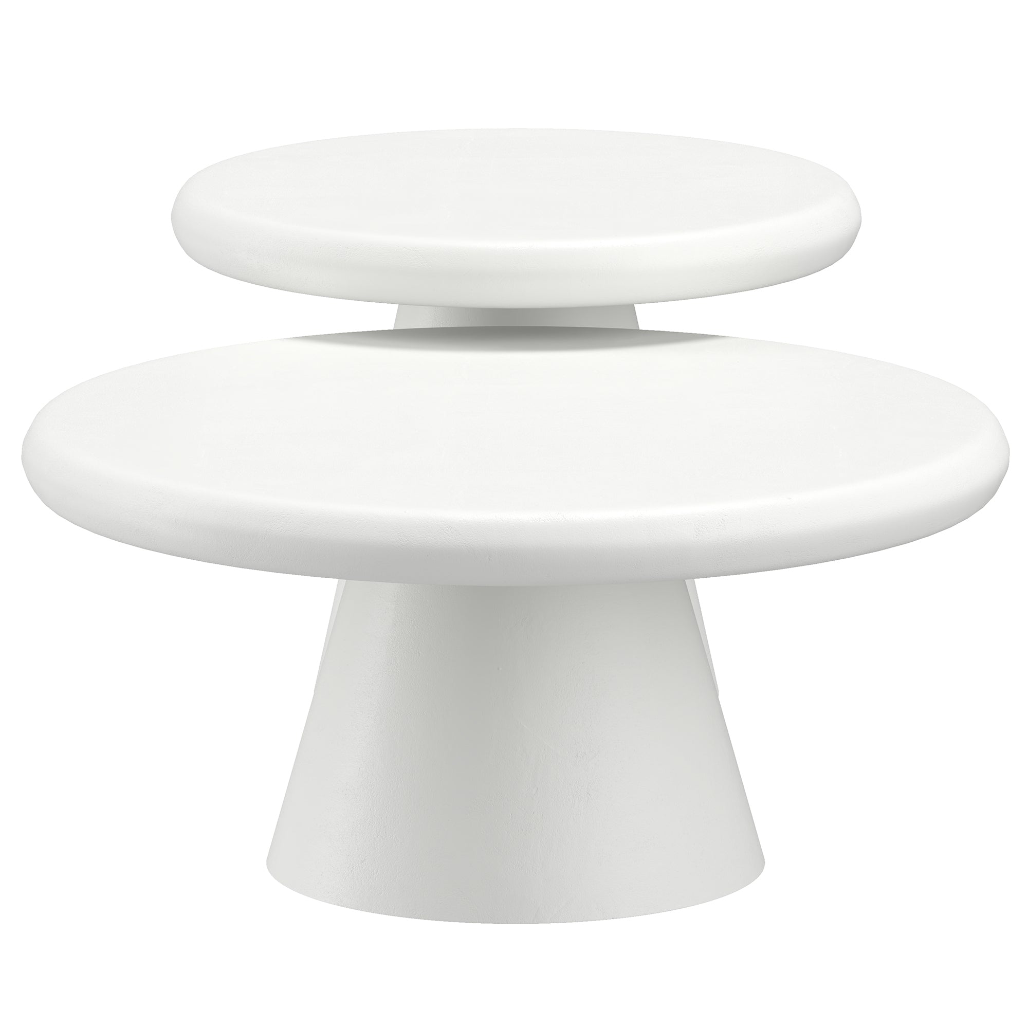 Galio White Cement Coffee Table Set - 2 Pieces-DECOROLALA