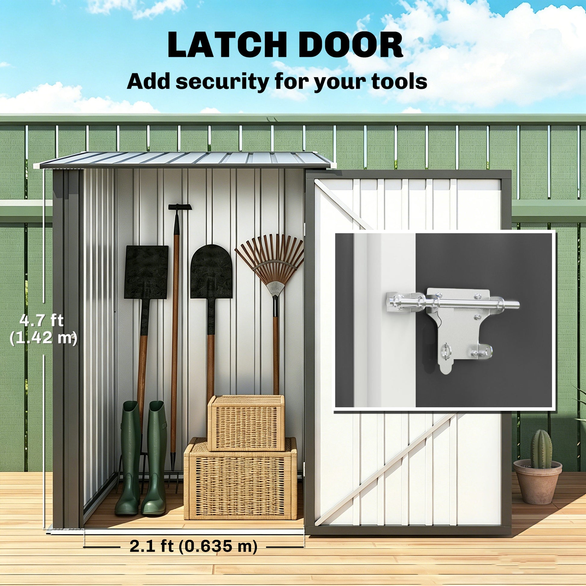 Galvanized Steel Garden Storage Shed - Dark Gray 40" x 41"-Patio & Garden > Lawn & Garden > Sheds-DECOROLALA