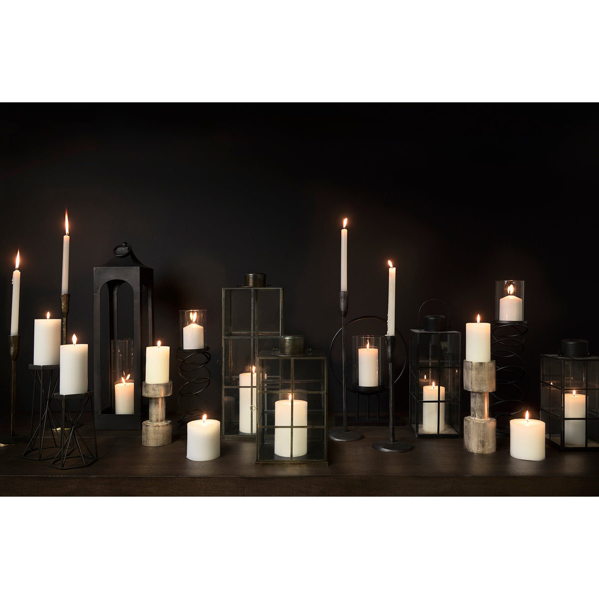 Gamfield 6.1L x 6.1W x 10.6H Small Black Metal and Glass Lantern-Lanterns-DECOROLALA