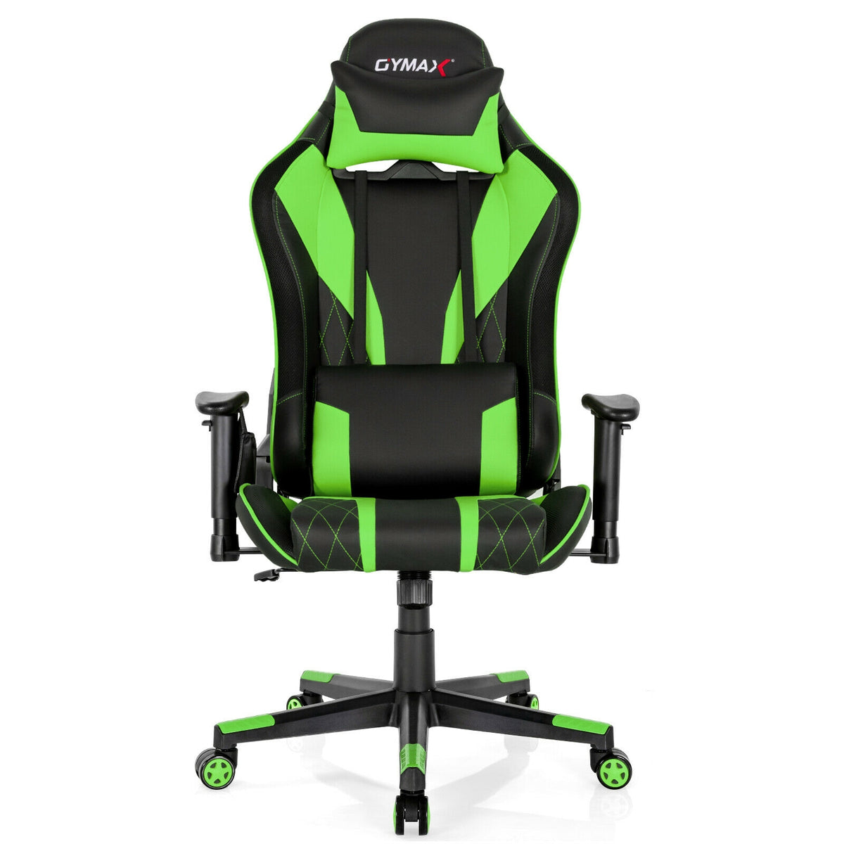 Gaming Chair Adjustable Swivel Computer Chair with Dynamic LED Lights-Green-Gaming Chairs-DECOROLALA