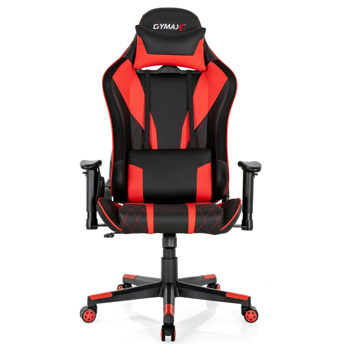Gaming Chair Adjustable Swivel Computer Chair with Dynamic LED Lights-Red-Gaming Chairs-DECOROLALA
