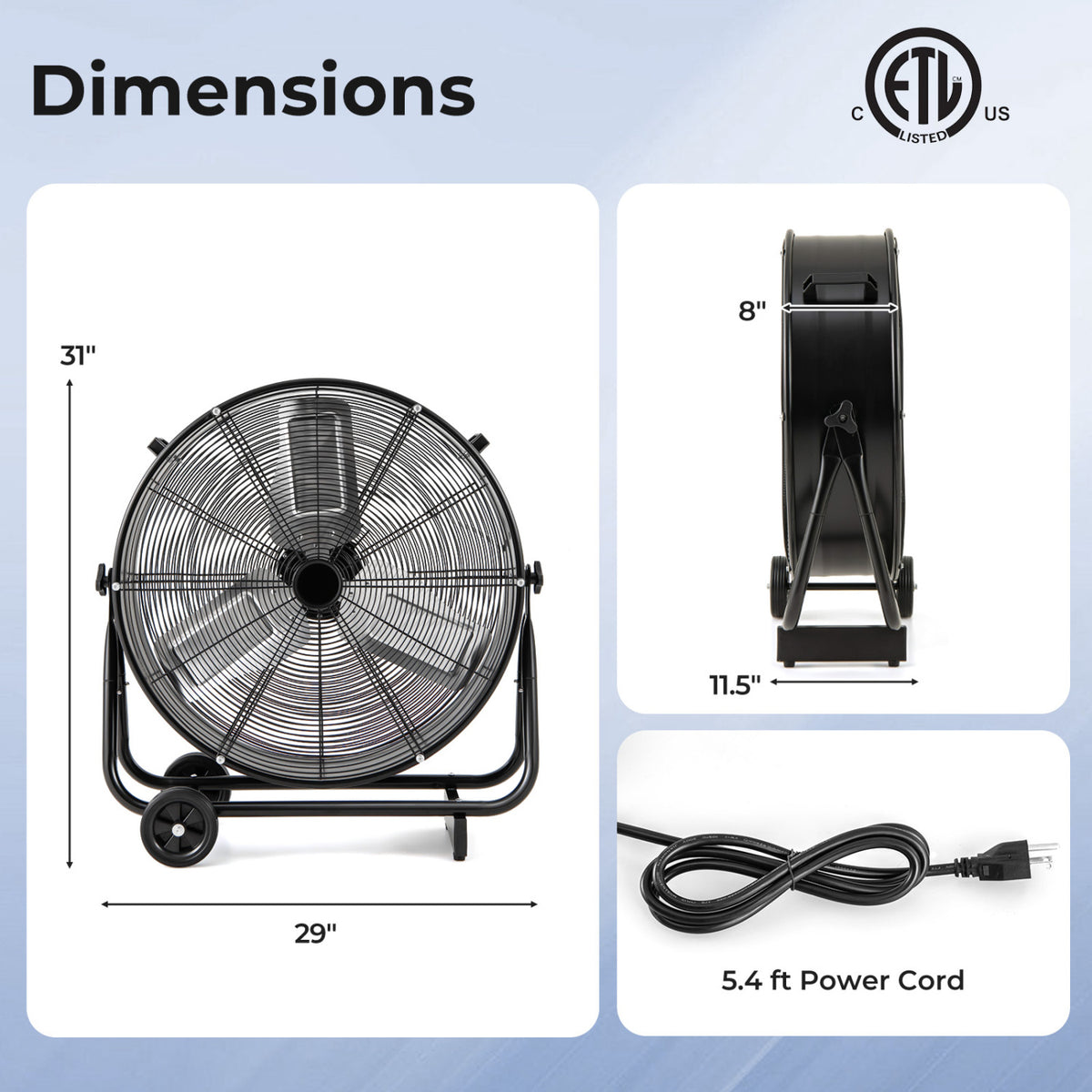 Garage & Warehouse Climate Control Bundle: Dehumidifier + Industrial Drum Fan-Climate Control Appliances-DECOROLALA