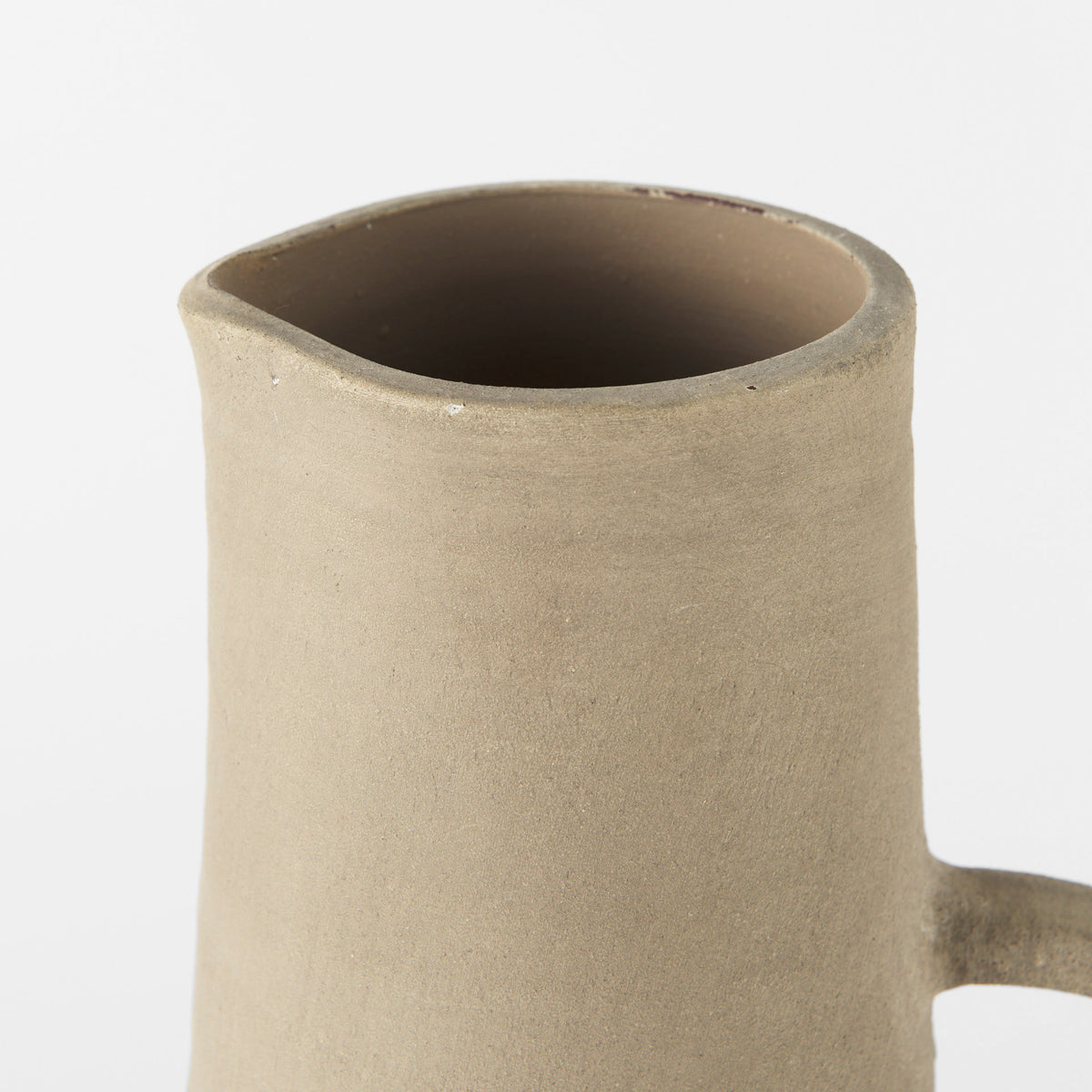 Garand Large 18.8H Two-Toned White Natural Ceramic Jug-Jars Jugs Urns-DECOROLALA