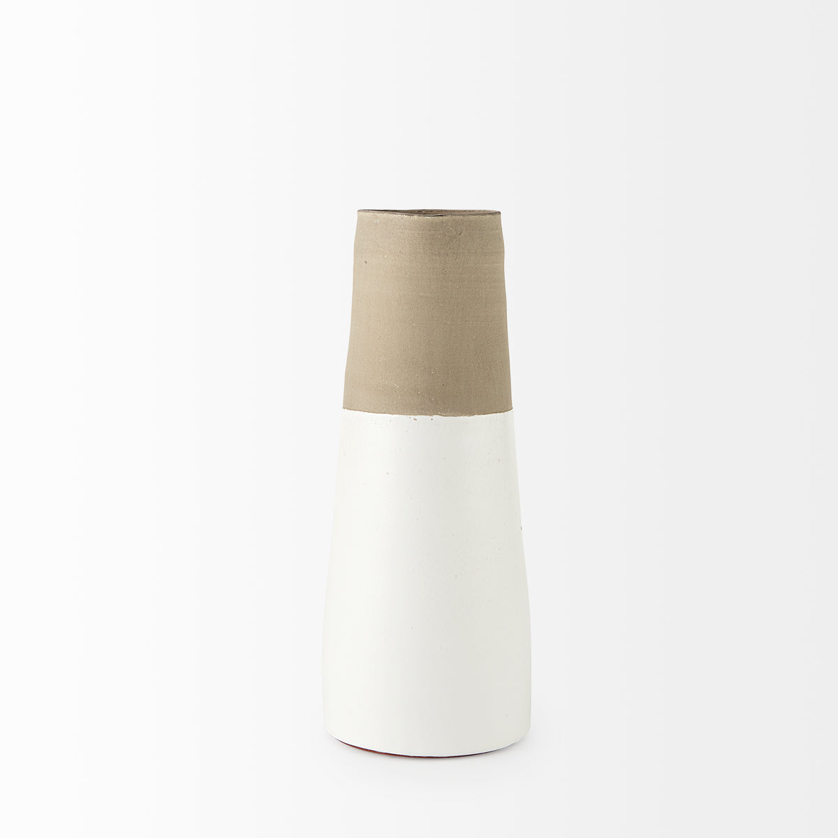 Garand Medium 15H Two-Toned White Natural Ceramic Jug-Jars Jugs Urns-DECOROLALA