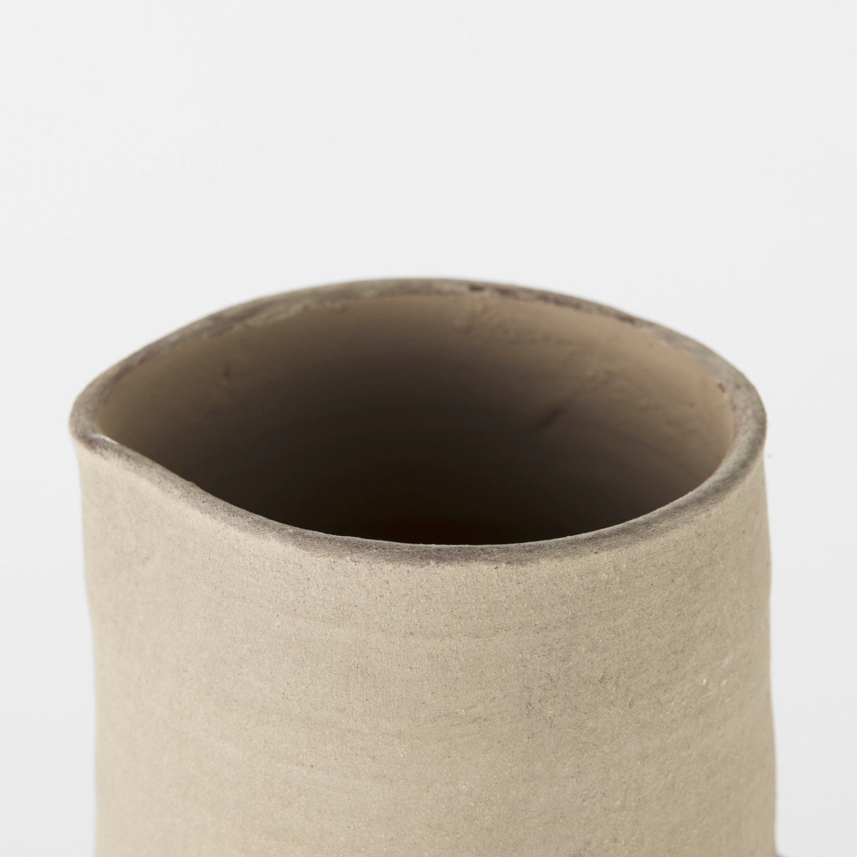 Garand Medium 15H Two-Toned White Natural Ceramic Jug-Jars Jugs Urns-DECOROLALA