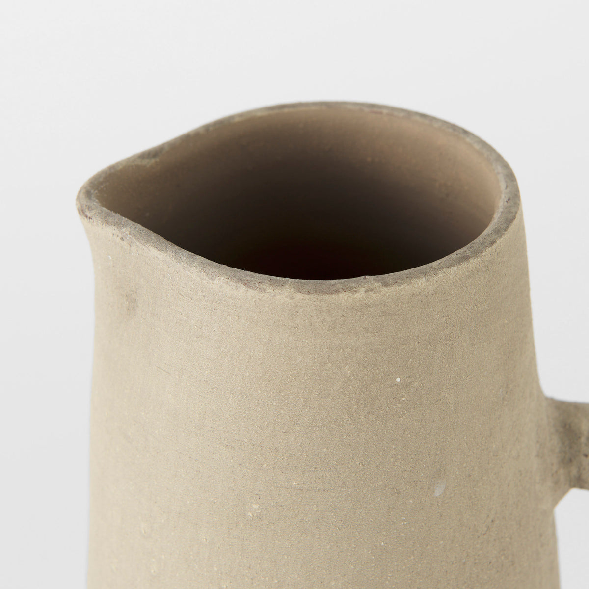 Garand Small 13H Two-Toned White Natural Ceramic Jug-Jars Jugs Urns-DECOROLALA