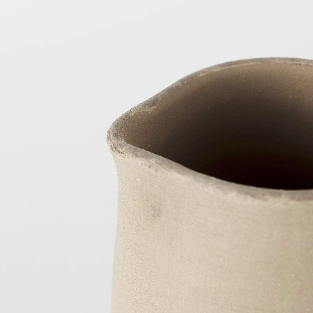 Garand Small 13H Two-Toned White Natural Ceramic Jug-Jars Jugs Urns-DECOROLALA