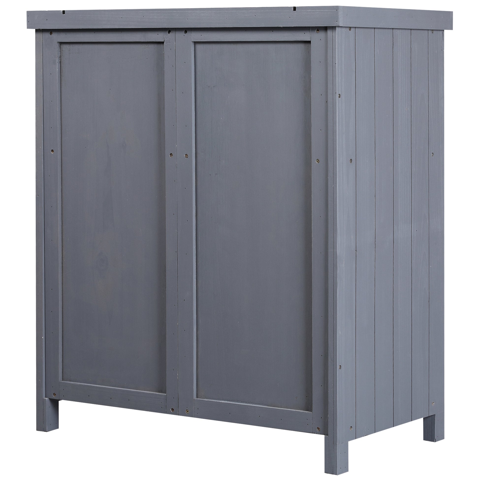 Garden Storage Cabinet - Grey Wood Outdoor Tool Shed-Patio & Garden > Lawn & Garden > Sheds-DECOROLALA