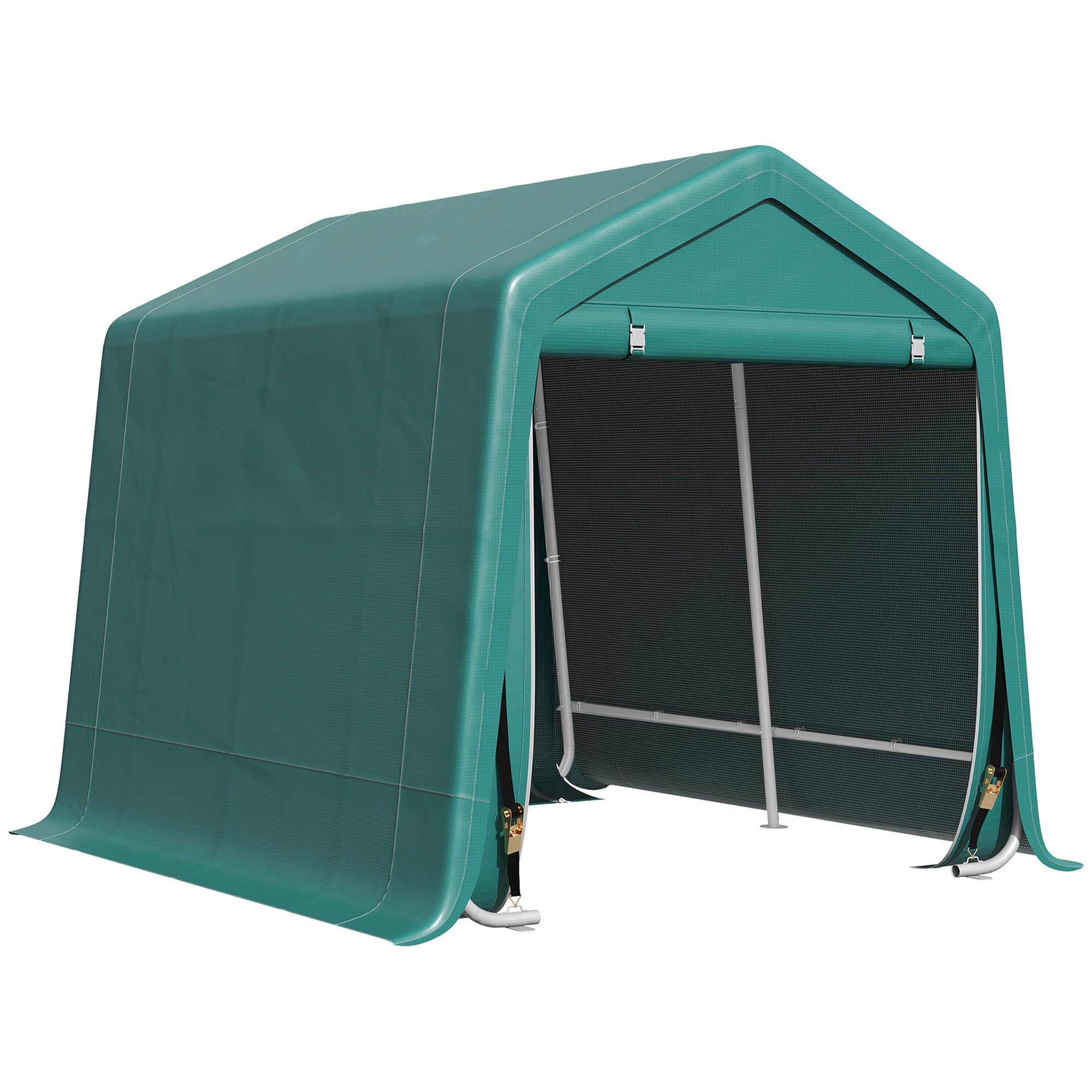 Garden Storage Tent - 8' x 6.5' Metal Frame Shelter Green-Patio & Garden > Lawn & Garden > Sheds > Portable Shed-DECOROLALA