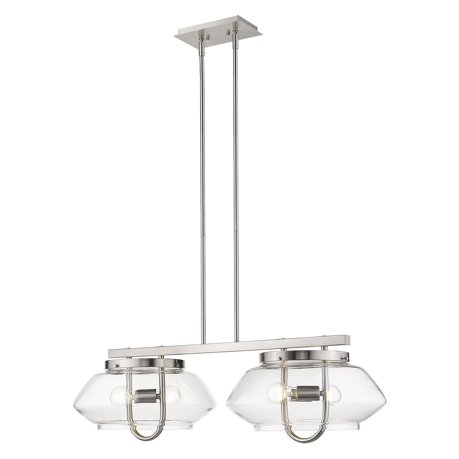 Garner 4-Light Satin Nickel Island Pendant-Pendants-Hanging Lights-DECOROLALA