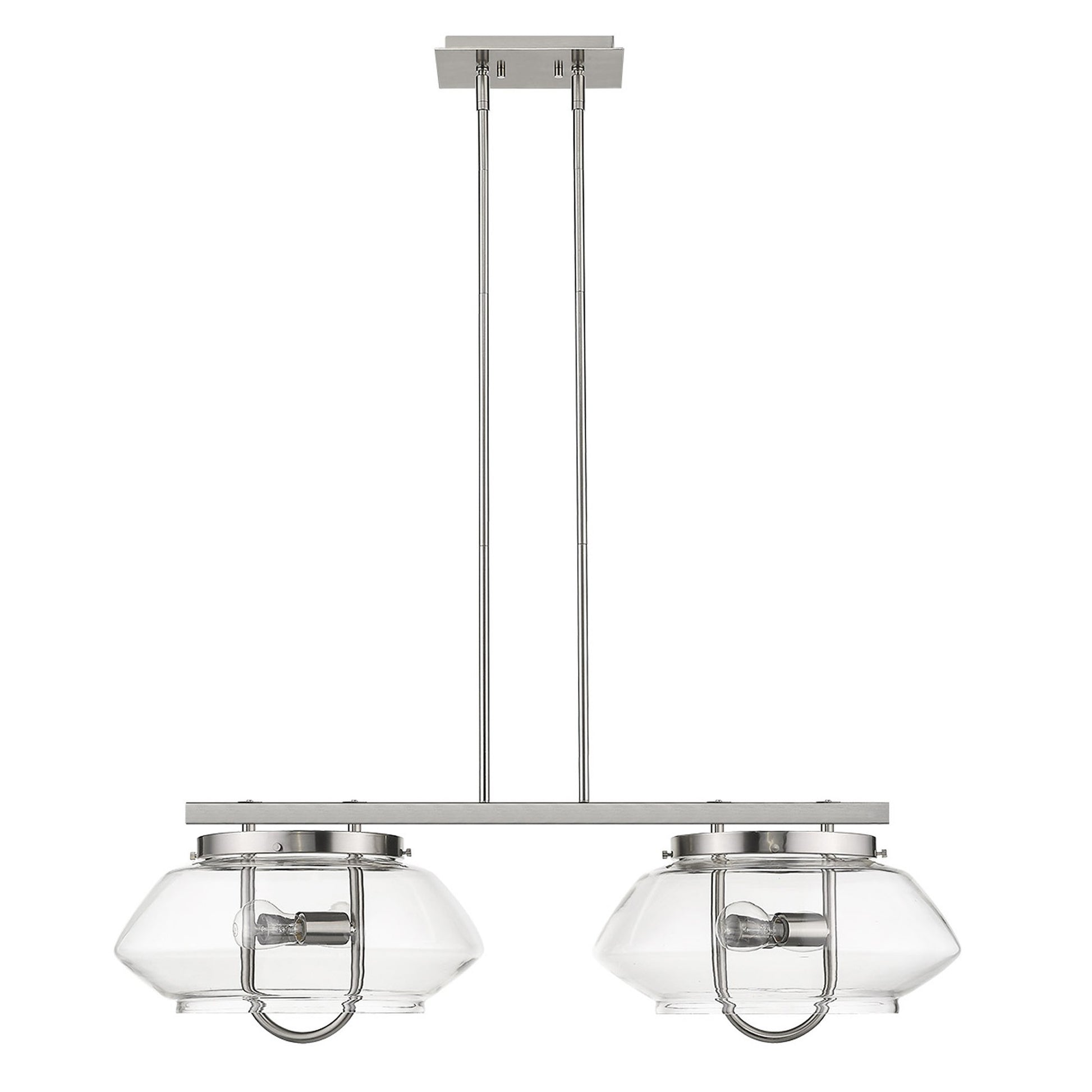 Garner 4-Light Satin Nickel Island Pendant-Pendants-Hanging Lights-DECOROLALA