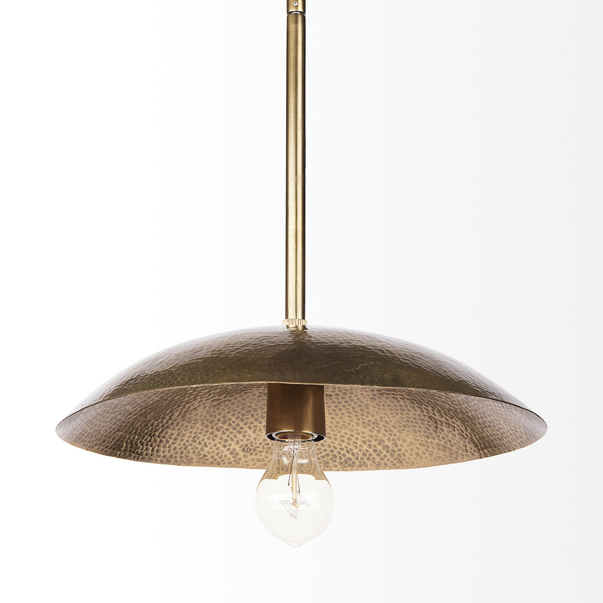 Garnet 13L x 13W Gold Hammered Metal Pendant Light-Pendant Lighting-DECOROLALA