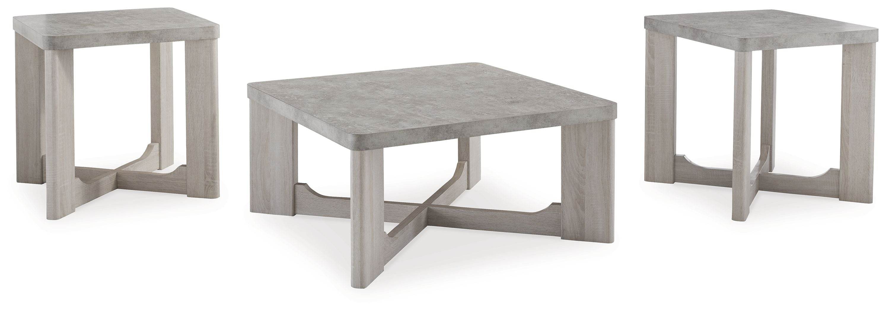 Garnilly Occasional Table Set 3-Piece Whitewash-Table Sets-DECOROLALA