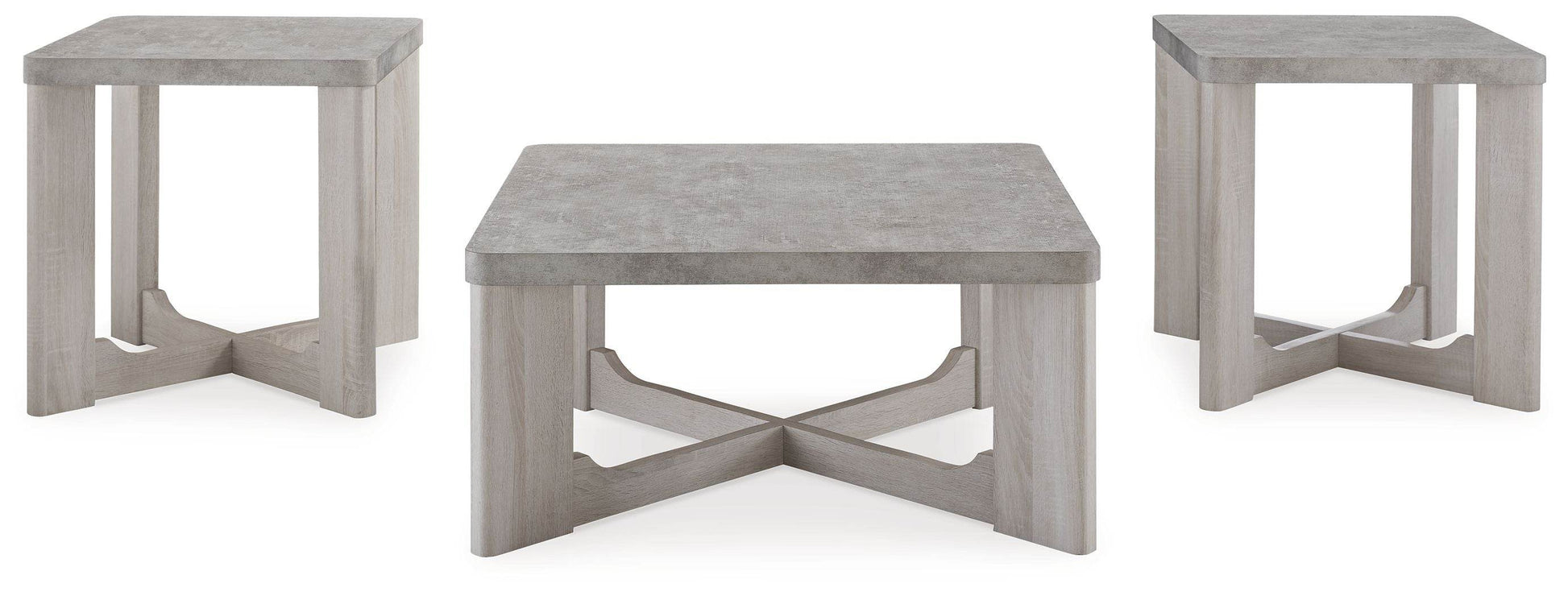 Garnilly Occasional Table Set 3-Piece Whitewash-Table Sets-DECOROLALA